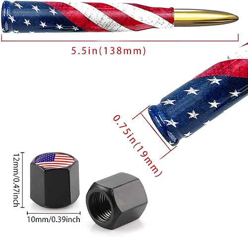 Miniatura 4 de Antena de bala para camión de automóvil con tapas de vástago de válvula para F150 F250 F350 Super Chevrolet Duty Raptor Dodge Ram 1500 2500 3500,