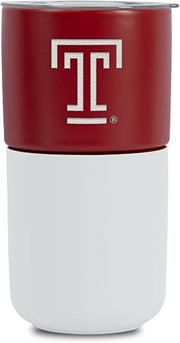 Miniatura 291 de Rico Industries NCAA Miami of Ohio Redhawks - Vaso de cerámica de 16 onzas con agarre de silicona, grabado láser profundo, diseño de color negro