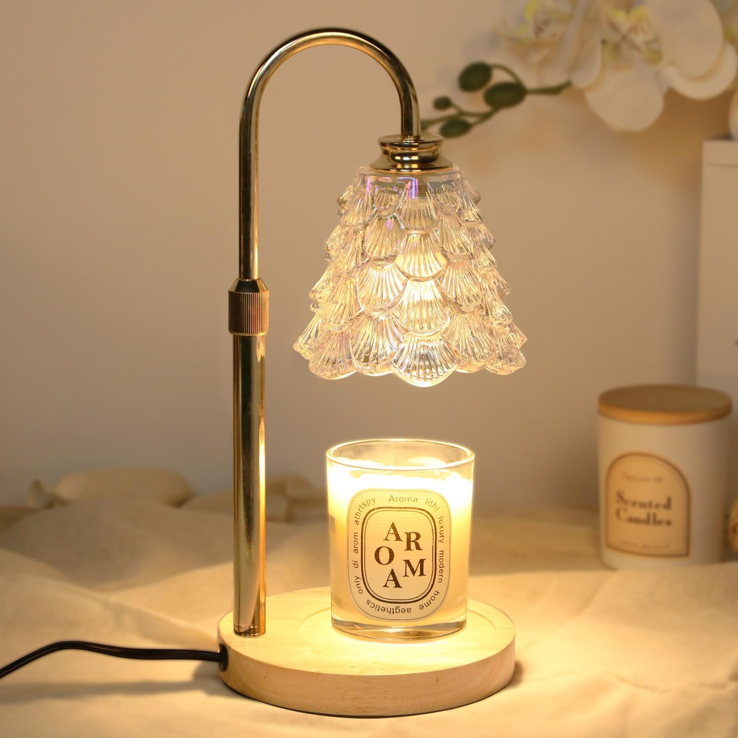 Paryou Candle Warmer Lamp with Dimmer - Electric Candle Lamp with Timer for Jar Candles Scented Candles with 2 Bulb