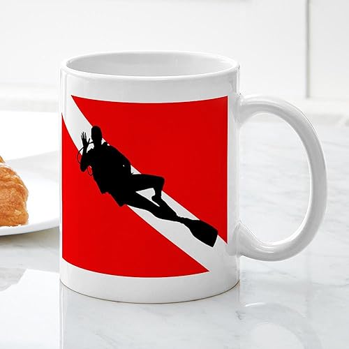 Miniatura 5 de CafePress Scuba Flag Diver - Taza de café de cerámica, taza de té de 11 onzas