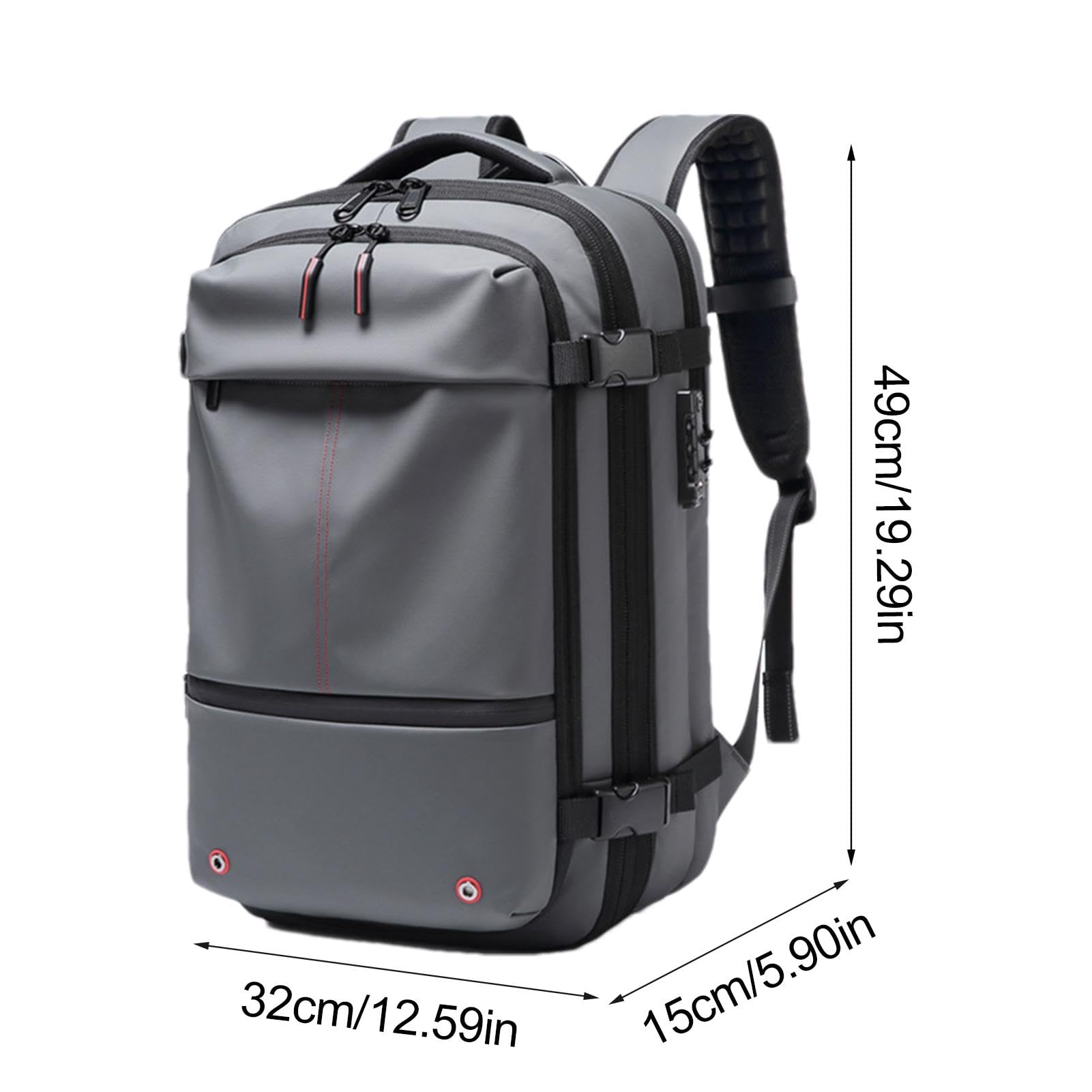 Zaino da viaggio sottovuoto – Airpack 60L espandibile scomparto per computer | imballaggio sottovuoto in tessuto Oxford, zaino airpack con blocco password, impermeabile, separazione secco/naso