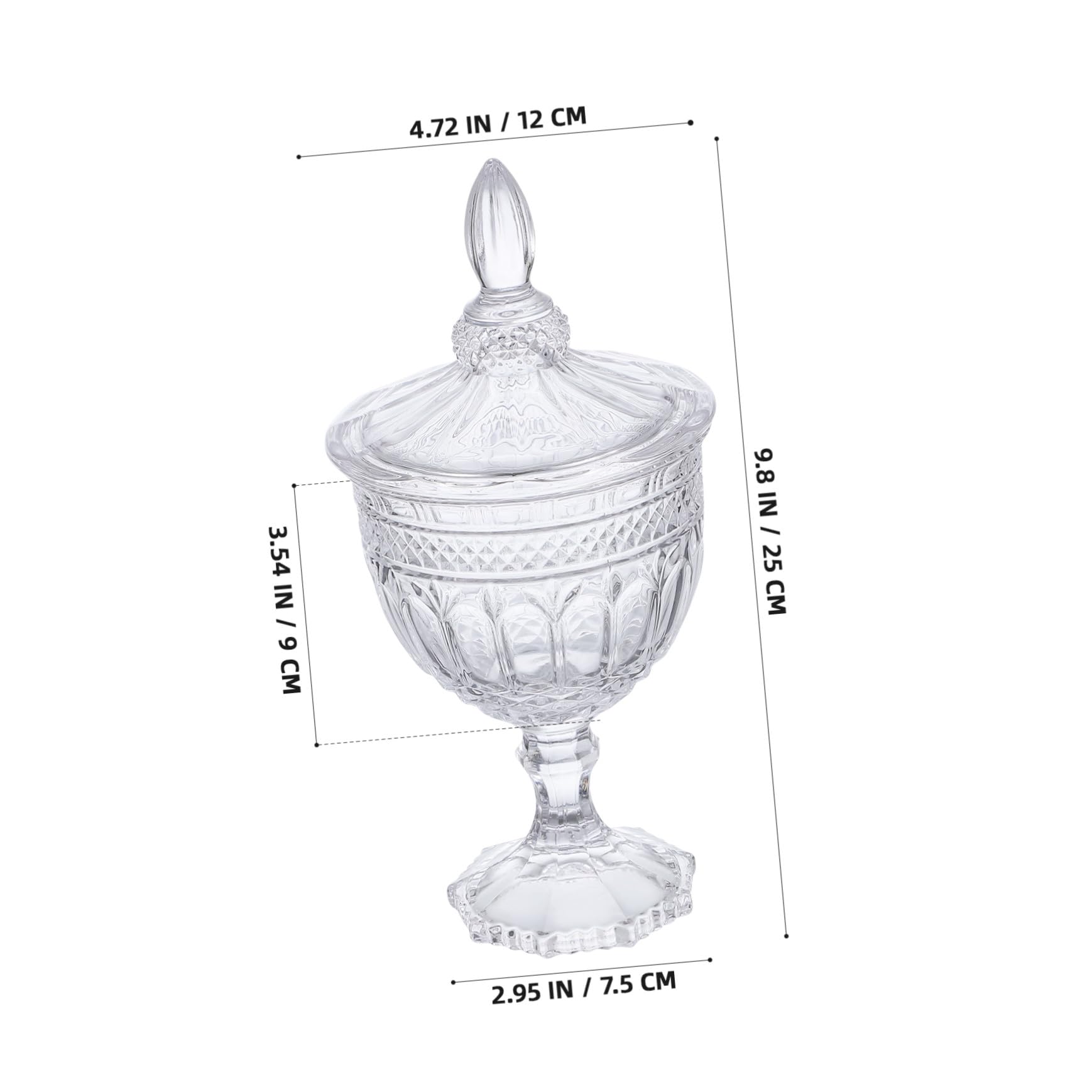 Garneck Bonbonnière en Verre Couvercle, 1 Pot pour Bureau et Réception