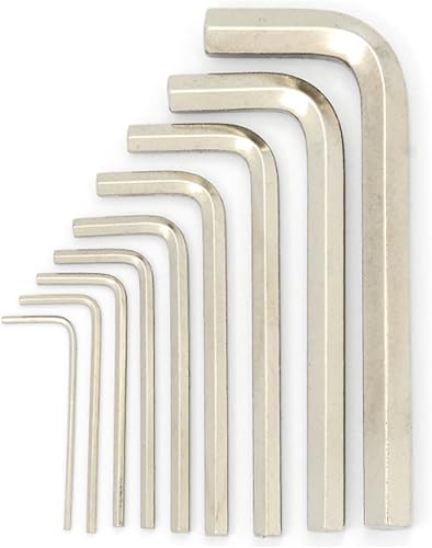 Miniatura 9 de Susenya Juego de llaves Allen hexagonales, llave en forma de L, estándar de 0.059 in, acero niquelado, plateado, paquete de 24 unidades