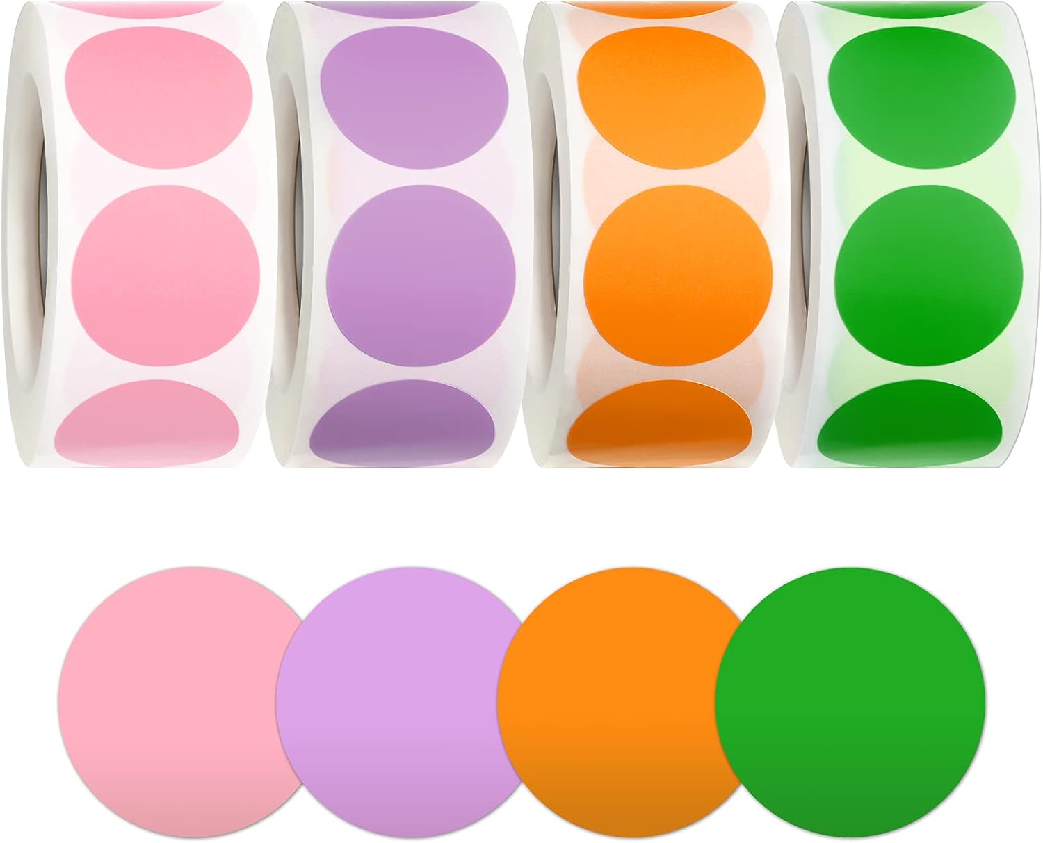 2000 Pieces Dot Stickers Colored Circle Round Removable ColorCode Dots