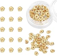 Vista 13 de Cuentas espaciadoras redondas bañadas en oro de 14 quilates, 3x3 mm, 50 piezas para hacer joyas sin deslustre