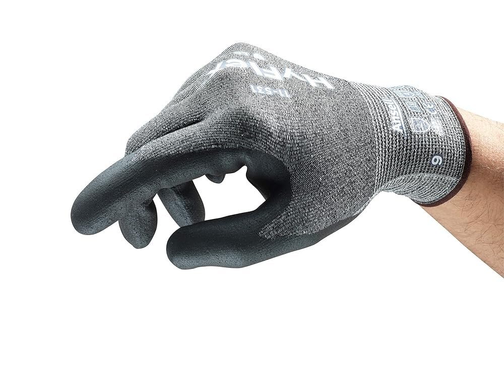 Ansell HyFlex 11-531 rękawice odporne na przecięcie, ochrona mechaniczna, wyjątkowa przyczepność, ultralekki styl, przemysłowa odzież robocza PPE, rozmiar M (12 par)