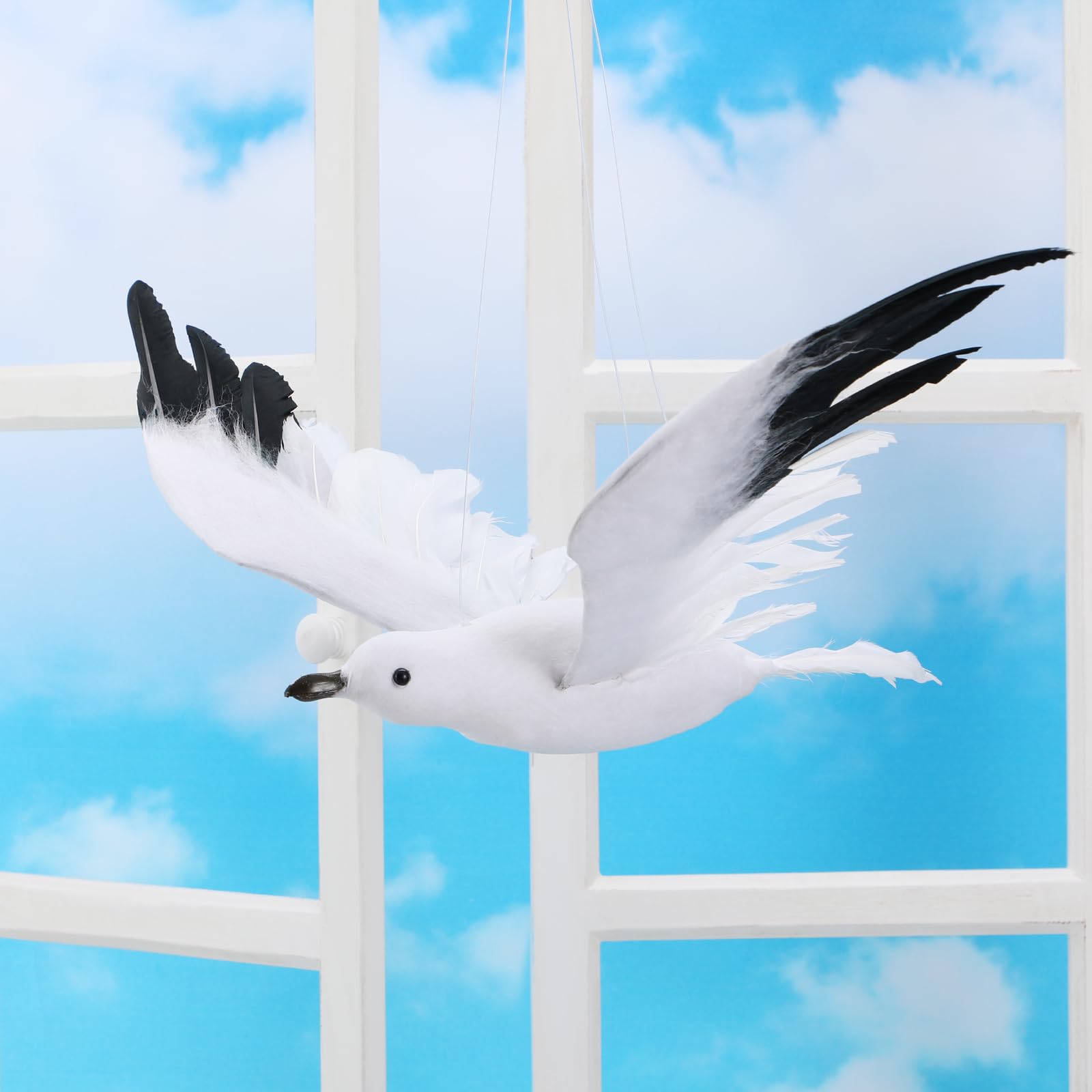 3 pezzi Faux Bird Beach Decorazione da parete Gabbiano Decorazione Gabbiano Appeso Ornamento Decorazione per la casa Uccello Scultura da parete in schiuma Ornamento per uccelli Ornamento animale da
