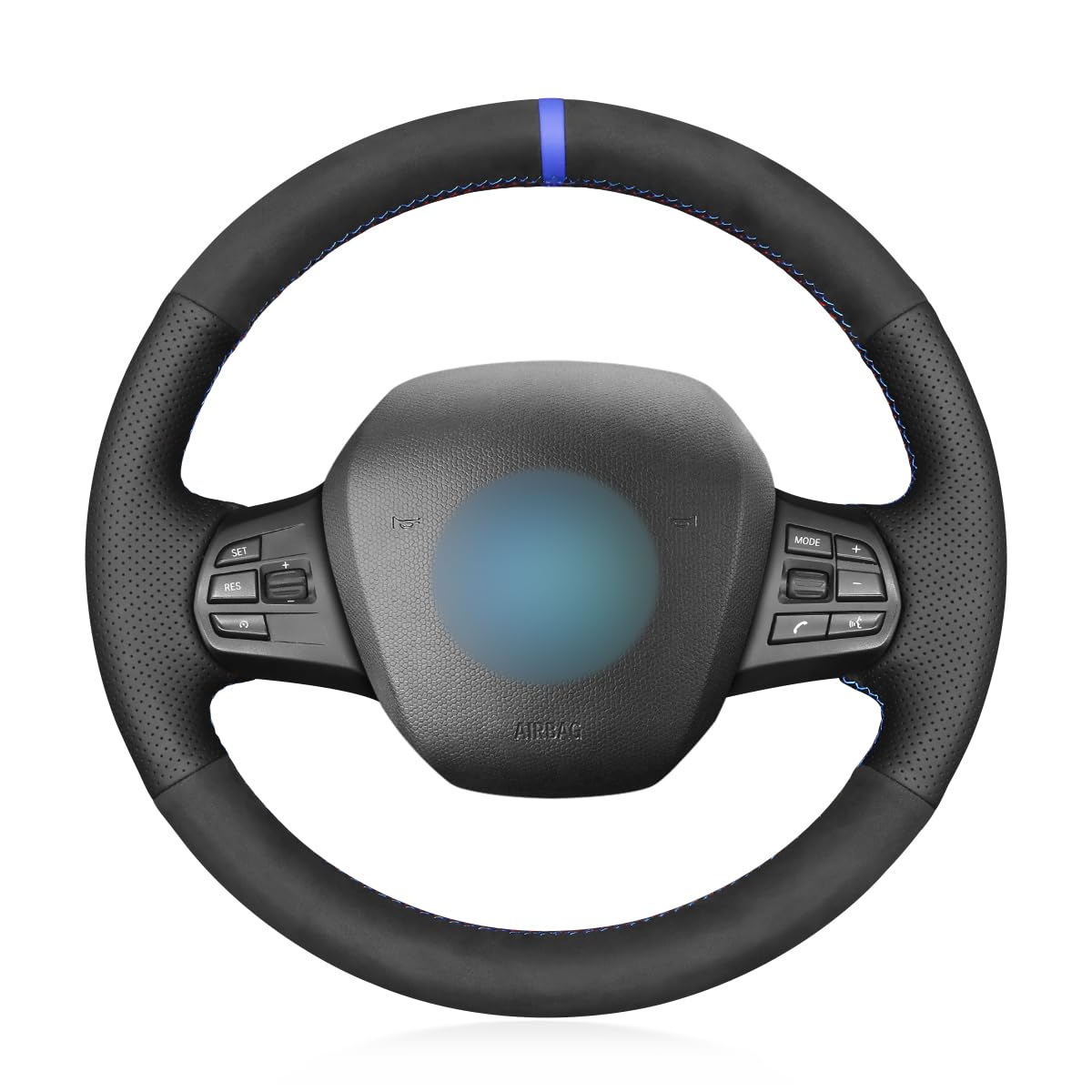 MEWANT for BMW i3 Steering Wheel Cover for BMW i3 2013-2022 Steering Wheel Wrap Hand-Stitched for BMW I3 Accessories