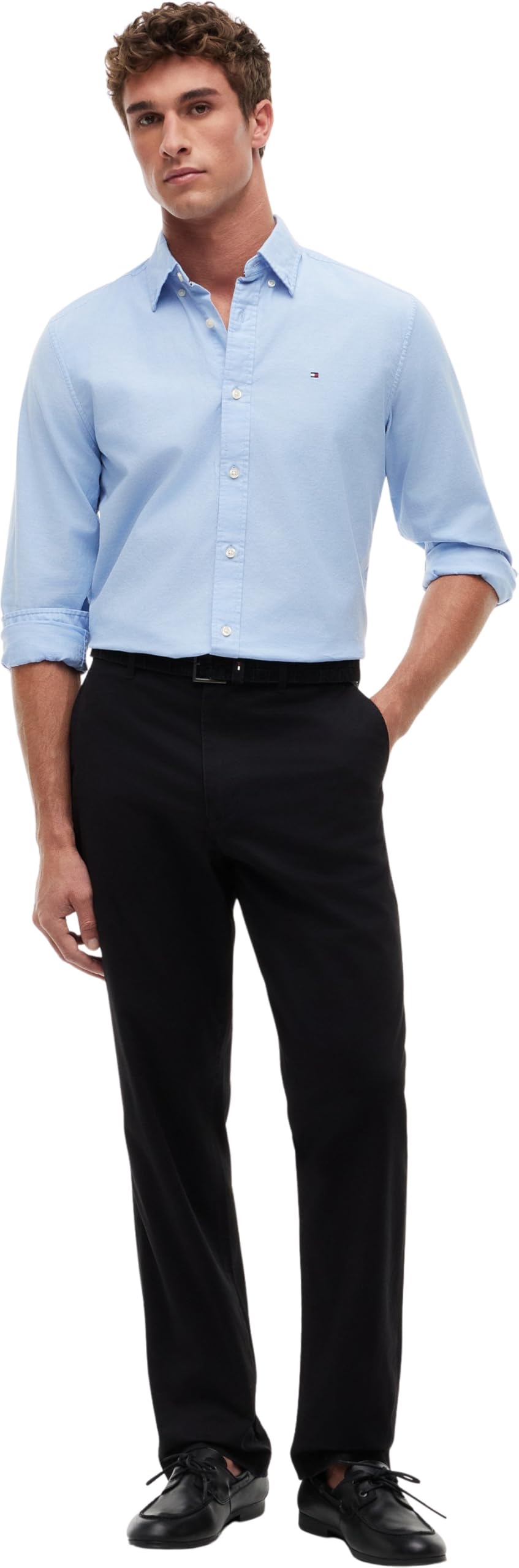 Tommy Hilfiger Chino para Hombre, Negro (Negro), 34W / 32L