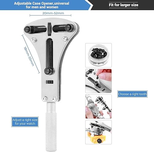 Miniatura 3 de Ohuhu - Kit de reparación de relojes juego de herramientas de repuesto de batería 213 piezas kits de reparación de relojes barra de resorte