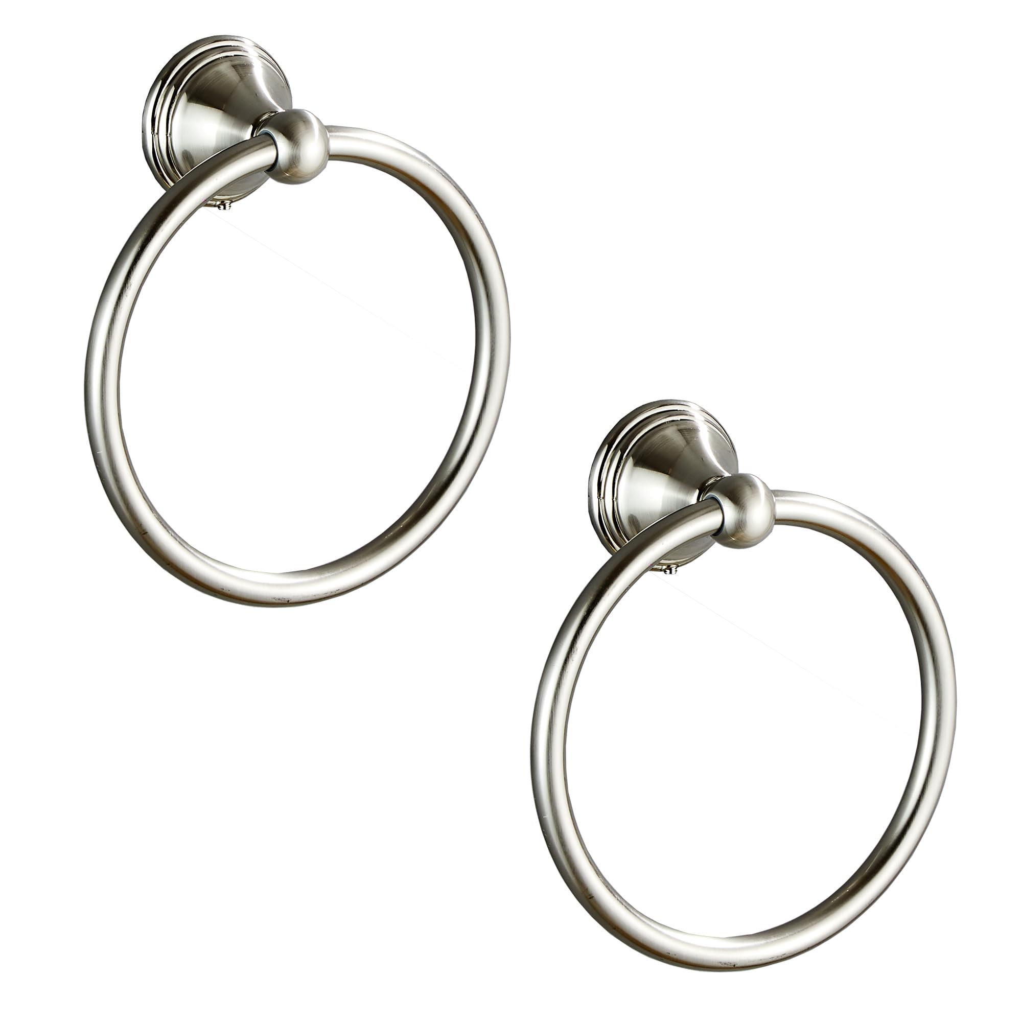 bluebyrne Brushed Nickel Towel Ring 2-Pack