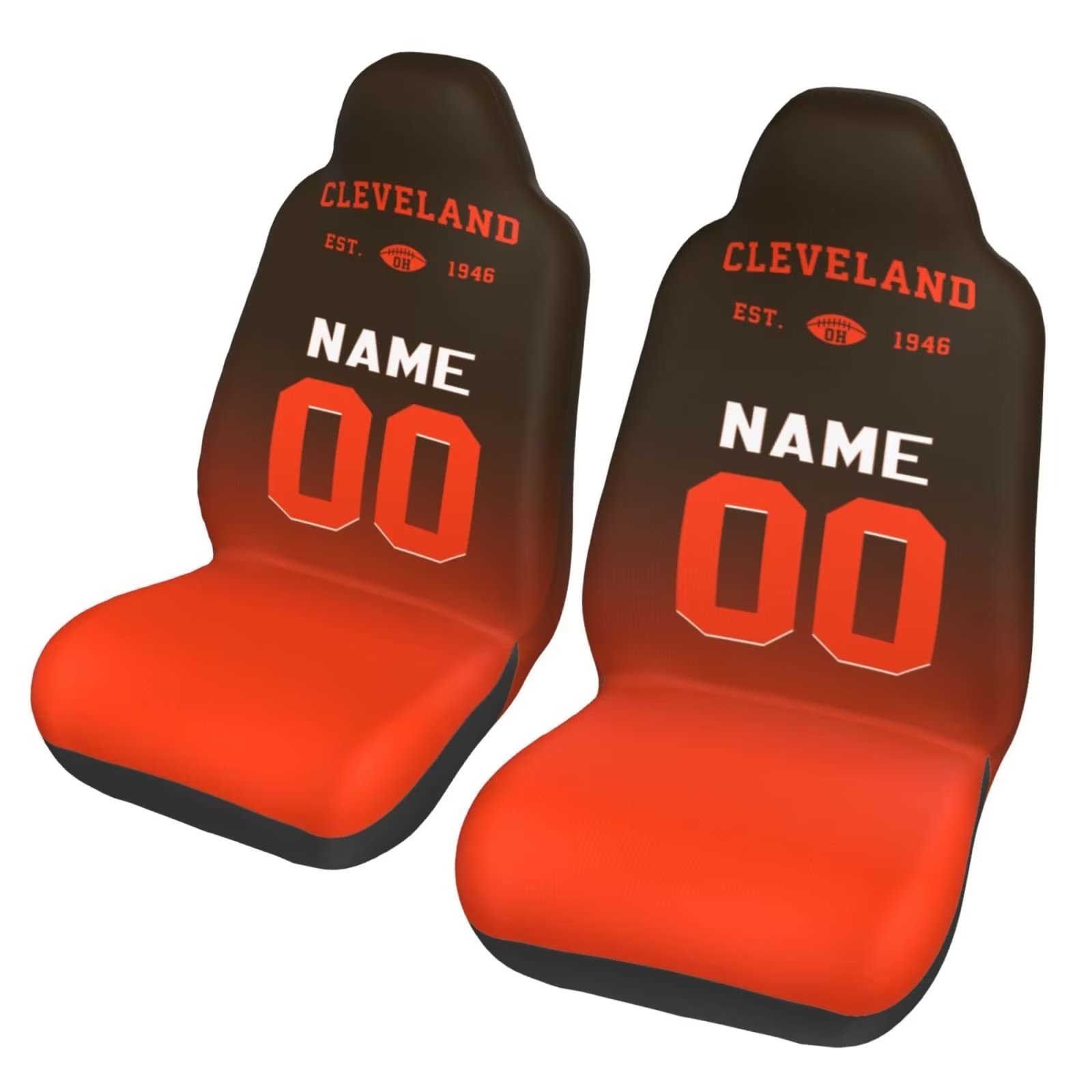 Custom Car Seat Covers,Add Personalized Name and Number,Universal Size Fit Most Car, Truck, SUV, Van, 2PC.