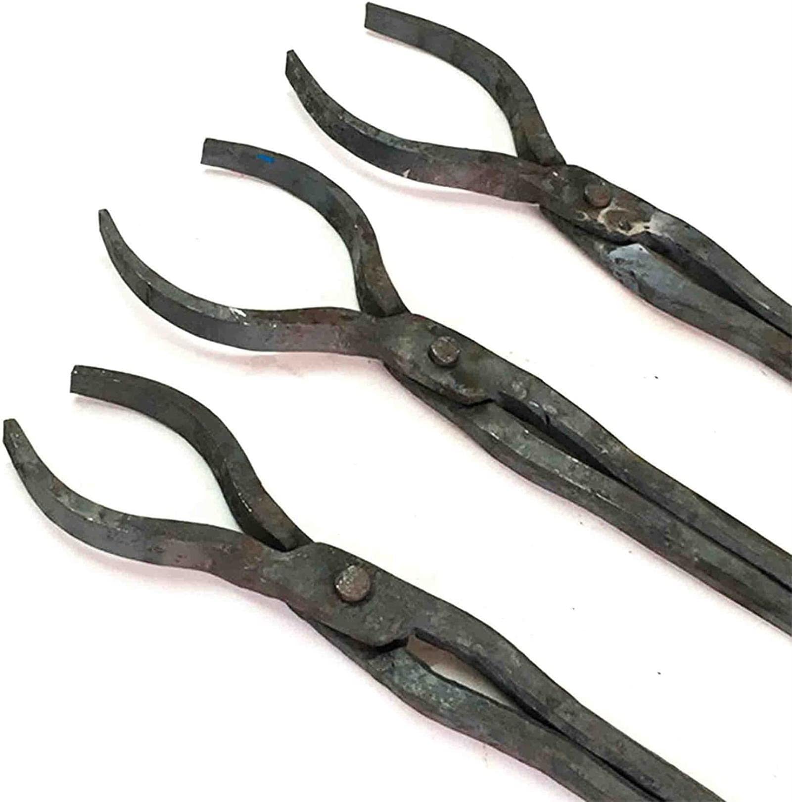 Tenazas de Herrero,Tenaza de forja Herramienta de Herrero de Herrero Blacksmith Hogar Tong Anvil Vise Round 40-80 mm for Forja de Herrero del Ingeniero (5 Pinzas), 50 mm (Color : 40mm)