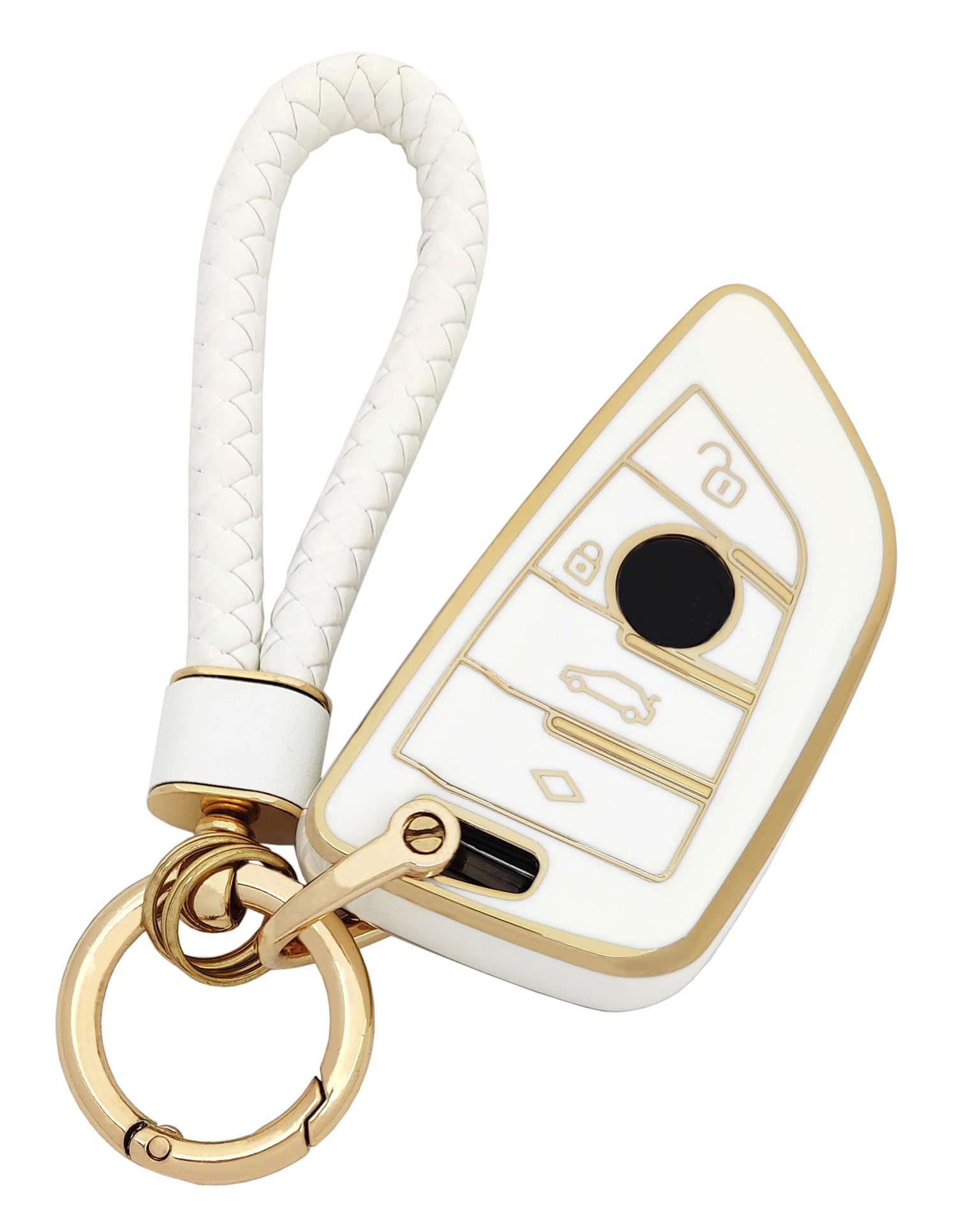 Arruweer TPU Key Fob Cover Case Holder Protector Compatiable with BMW 1 2 5 6 7 Series X1 X2 X3 X5 X6 M4 M5 Z4 Accessories with Keychain