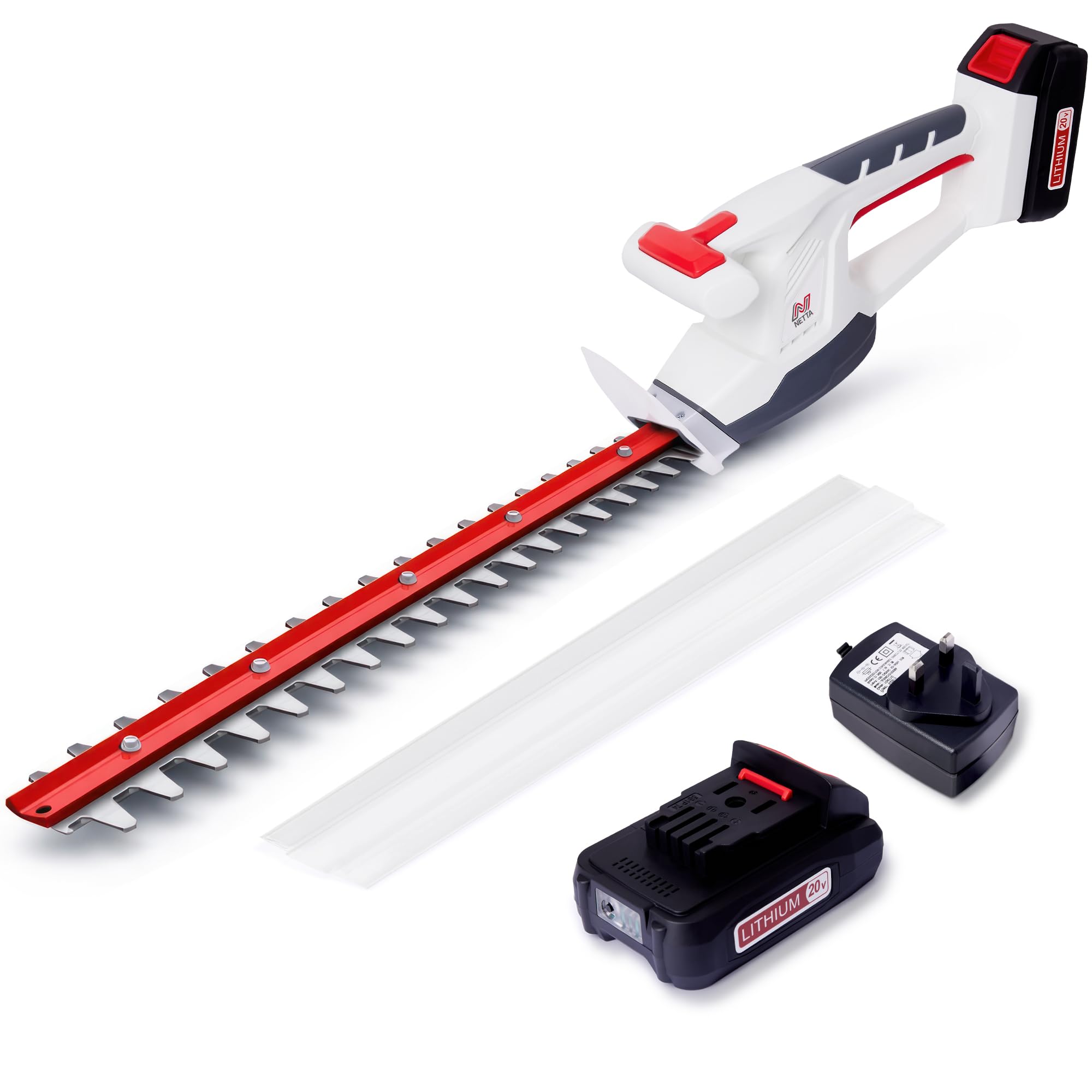 NETTA Cordless Hedge Trimmer 20V MAX with Battery & Charger - Ultra-Light 2.15kg