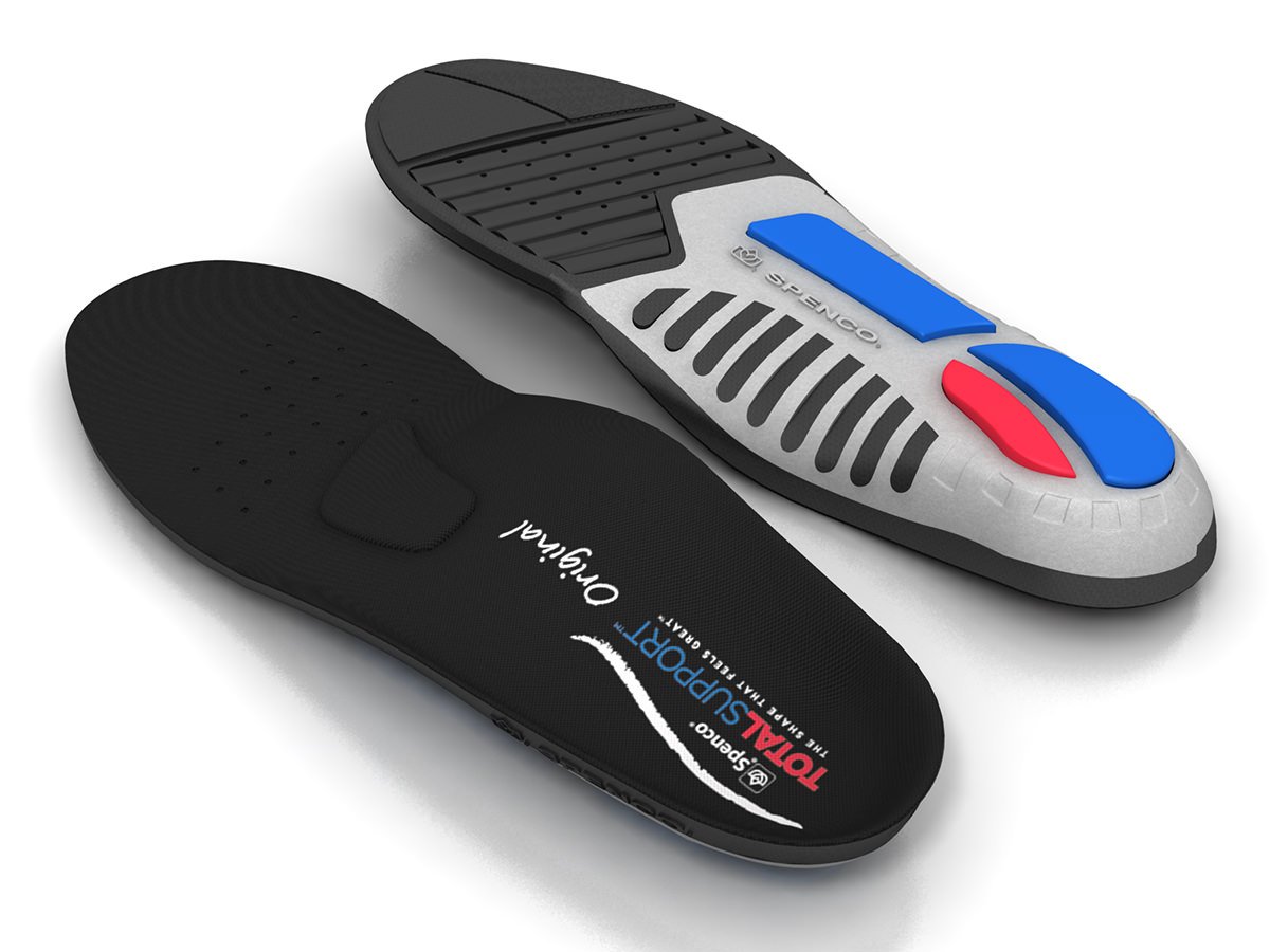Spenco Total Support Semelles de sport à coque avec chaussettes de sport GreenFeet gratuites (38/40, original/noir)
