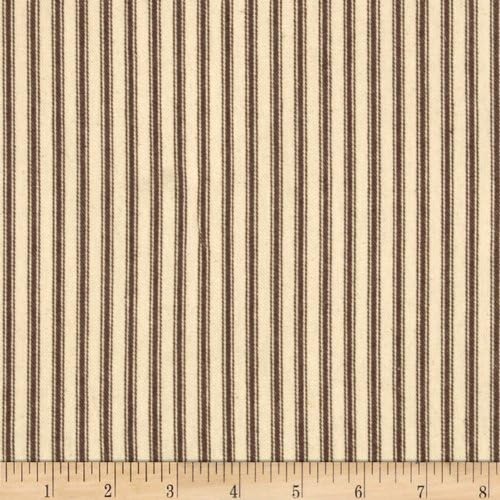 James Thompson & Co., Inc. 44in Ticking Stripe Potting Soil Brown Fabric by The Yard