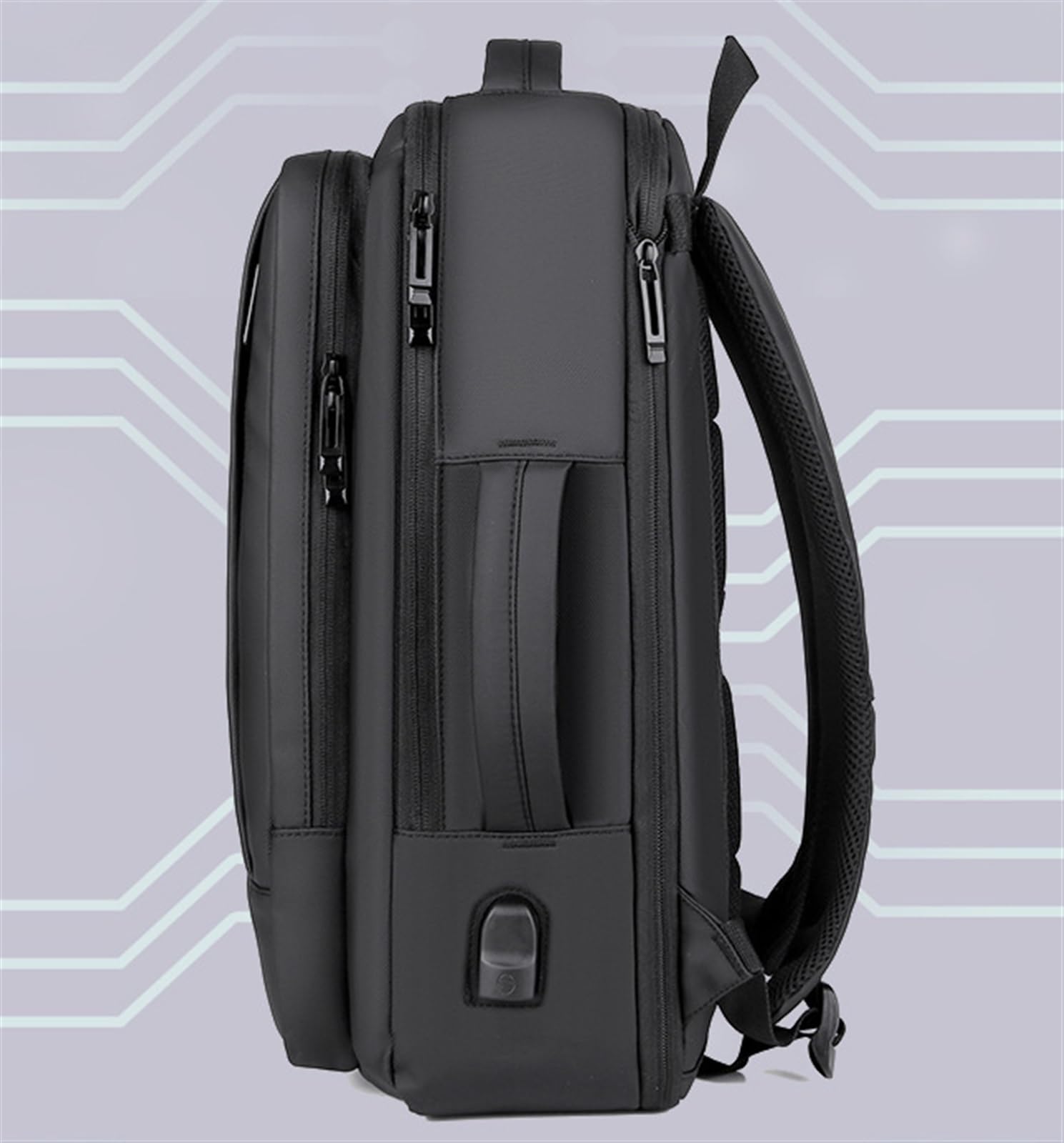 Torba Na Laptopa Plecak Dla Mężczyzn Business Slim O Przekątnej 17,3 Cala Z Ładowarką USB. Plecaki Podróżne Do Komputera Sac Ordinateur Portable(Gray)