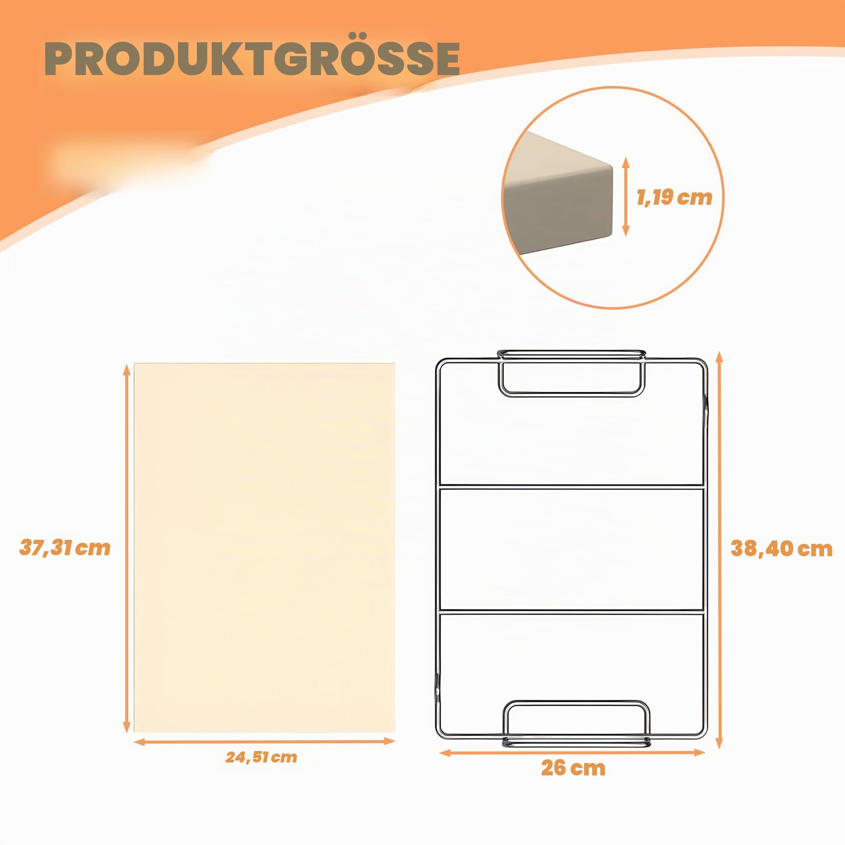 Pizzastein mit Gestell für Ninja Woodfire XL Grill OG800 OG900 Serie Zubehör, Woodfire Grill Pizzastein für Ninja OG951 OG850 OG952 Pro Connect XL Outdoor Grill Zubehör, Rechteck