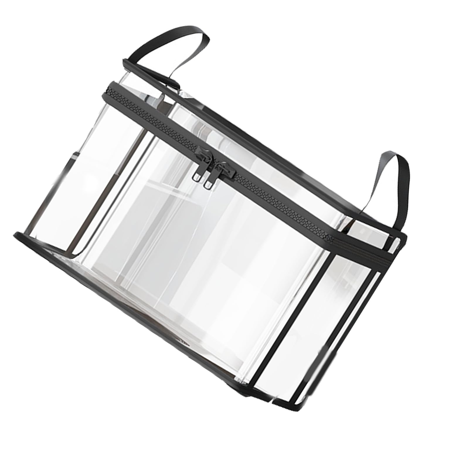 alloneslife Portable Book Organiser Waterproof Clear Book Storage Container with Top Opening and Handle for Notebook File Clear Storage Box