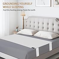 Vista 6 de Sábanas de conexión a tierra para cama tamaño King, sábanas de cama de conexión a tierra con 10% de fibra de plata, sábanas de conexión a tierra