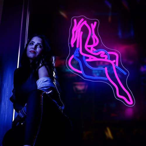 Miniatura 6 de Señal de neón para dama, JGHTURIE para decoración de pared, letrero con luz rosa, letrero LED para habitación de niñas, bar, para hombre, cueva,