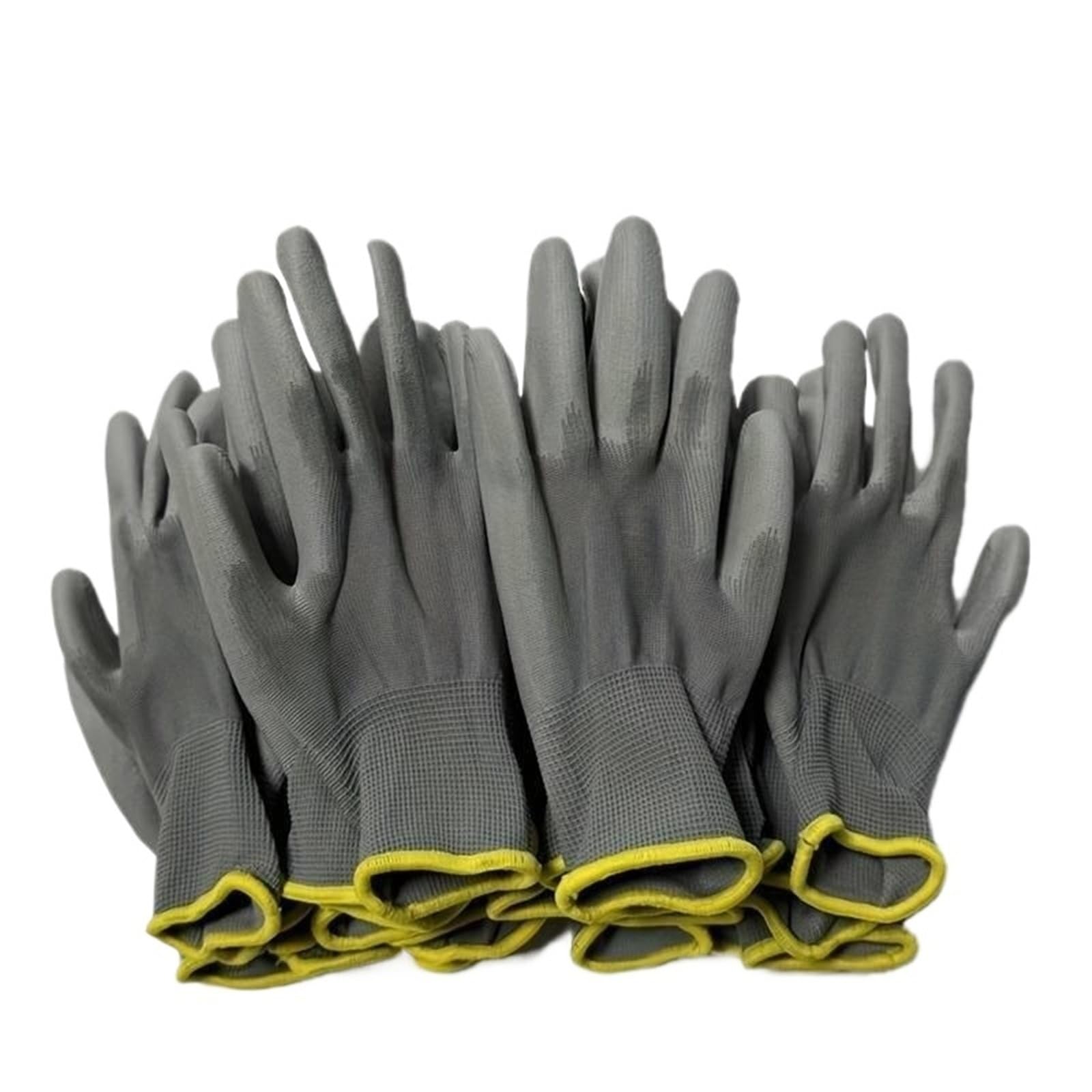 Genérico 12, 24 o 36 pares de guantes de trabajo de seguridad, color negro y gris, con palma recubierta for horticultura y carpintería(Gray 24 pairs,M)