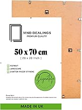 MND Dealings Minimalist 50 x 70 cm Size Clip Picture Frame – Frameless Display with Clear HD Styrene Strong Spring Metal Clips – Ideal for Posters, Certificates, and Artwork – Lightweight Design