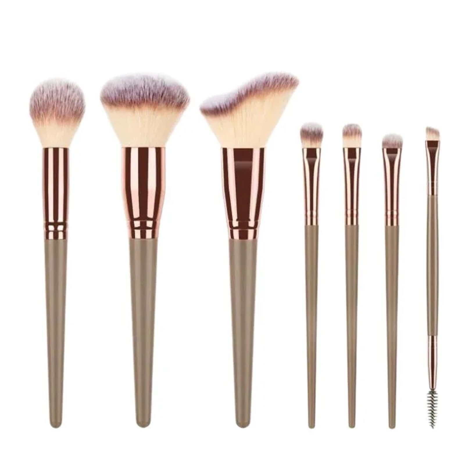 make up pinsel set Make-up-Pinsel-Set, 7 tragbare Set-Werkzeuge | Weiches Haar, loses Puder, Rouge, Foundation, Lidschatten, Concealer, Make-up-Augenbrauenpinsel(7 champagne gold)