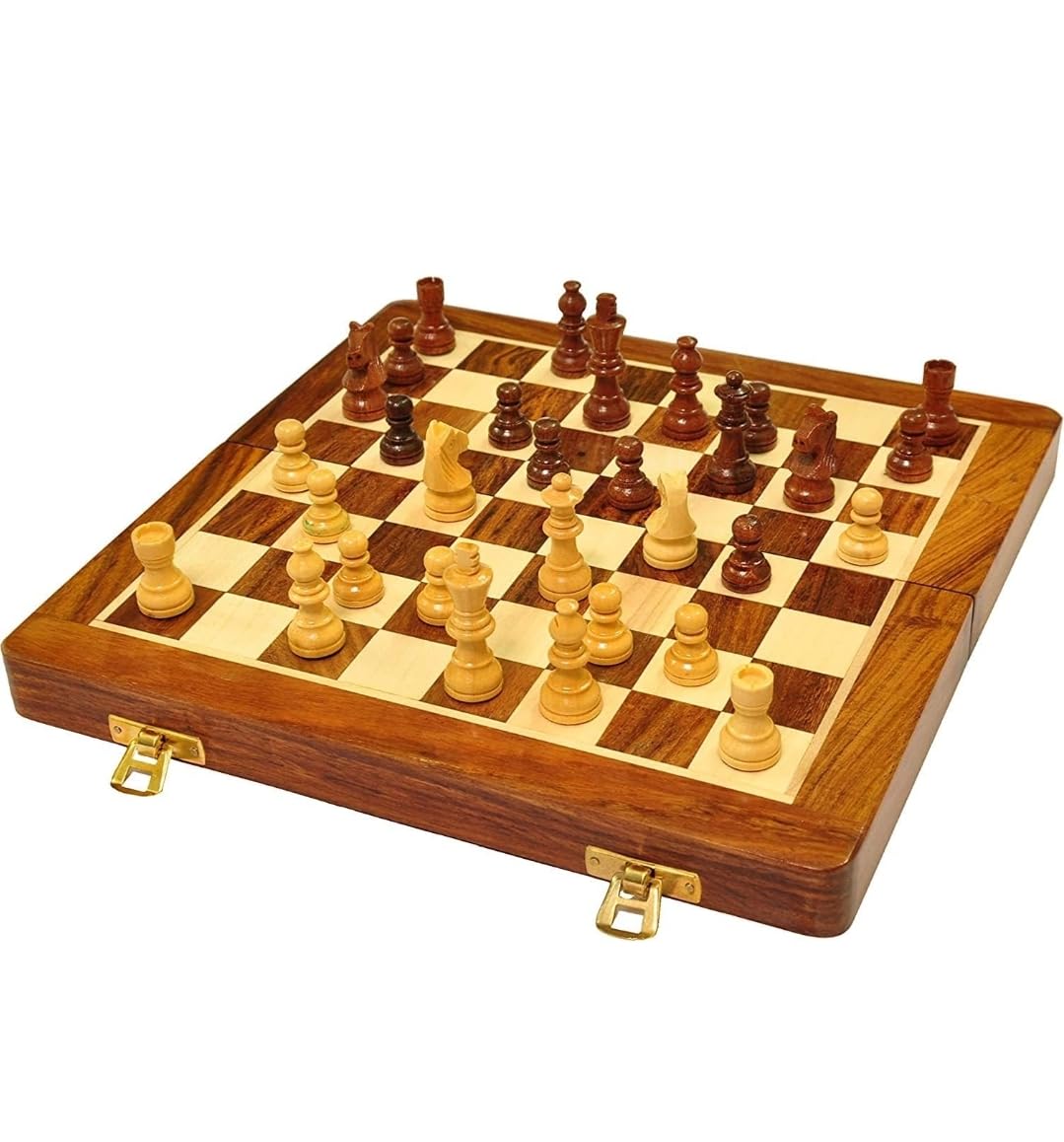 Wooden Handmade Foldable Magnetic Chess Board Set, 12x12 cm, Brown, with Magnetic Pieces, Extra Queens, for Kids and Adults (B0DFVPDVGR) Amazon Price History, Amazon Price Tracker