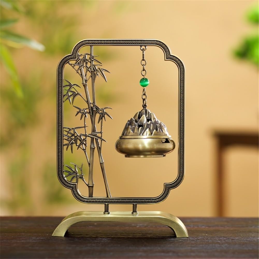 Kadzielnica Lekki luksusowy kadzielnica ze stopu miedzi i cynku, ozdoba do dekoracji wnętrz domu, uchwyt na kadzidło Podstawka(Bronze)
