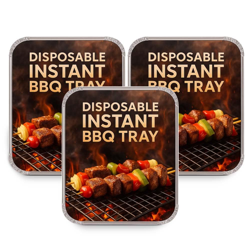 Disposable BBQ Instant Grill Charcoal Instant Light Charcoal Barbecues Grill Tray Outdoor Camping Summer Garden 3 Pack