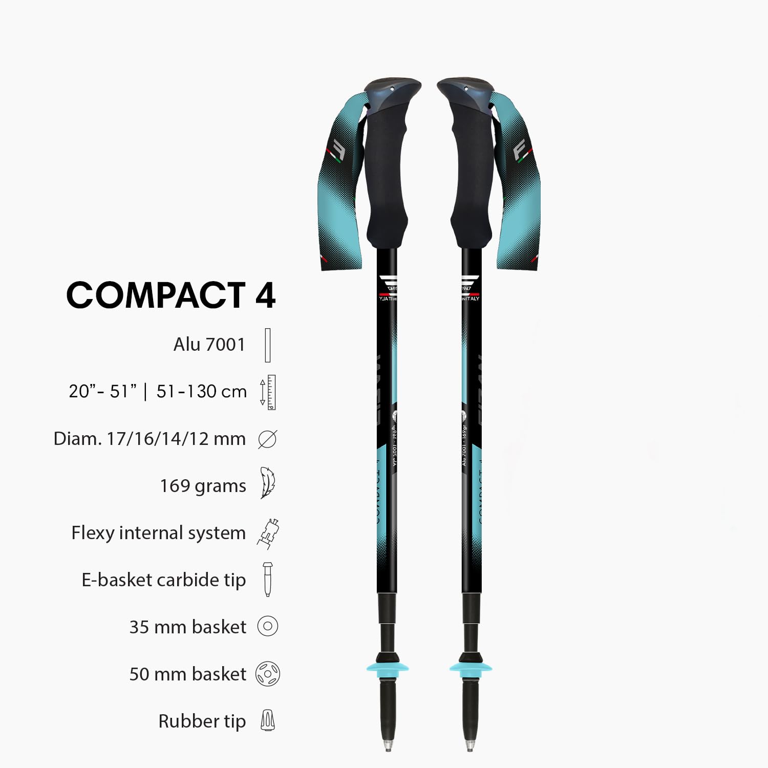 Fizan Compact 4 Bâtons de Trekking Mixte