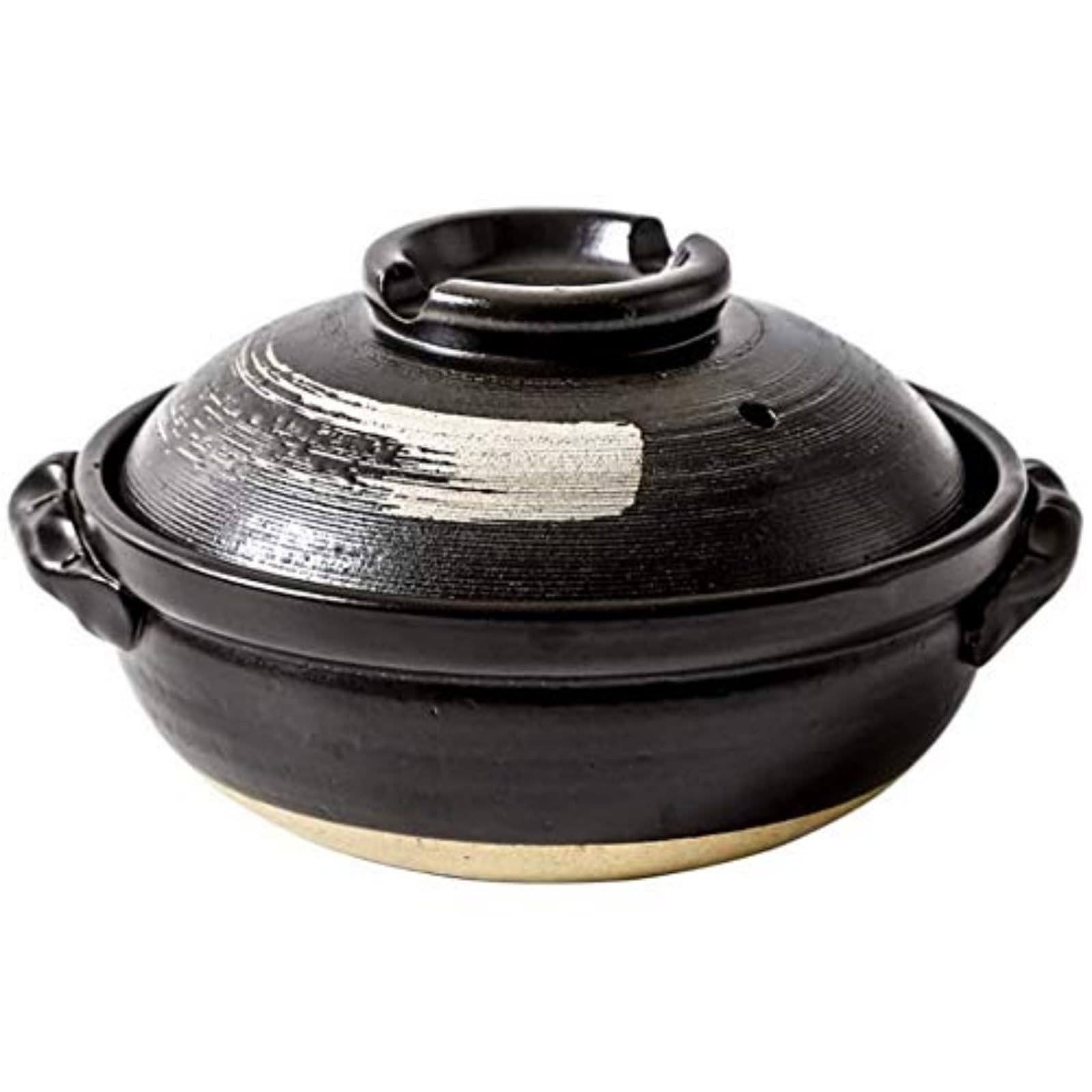 BKHsgDXJ Clay pots for cooking, Round Casserole DishHeat Resistant with Lid Oil Free Pot Japanese Donabe Hot(1700ml)