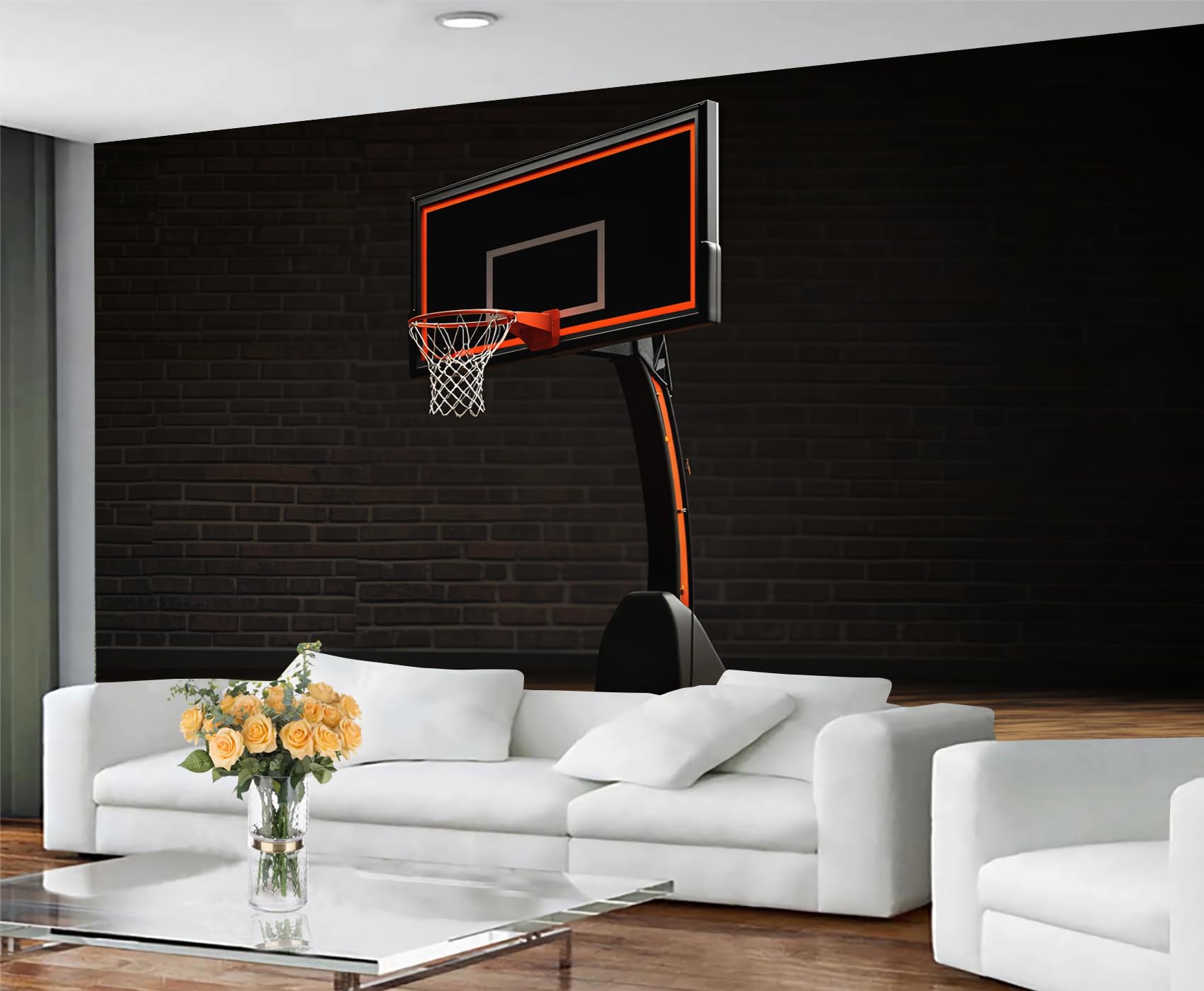 GIVLWF Wallpaper - Sports Home Decor & Mural, Basketball Court Bedroom Wallpaper, Sports Ball Frame Wall Paper for Living Room, Large Wall Mural (Not Self-Adhesive) — image 1