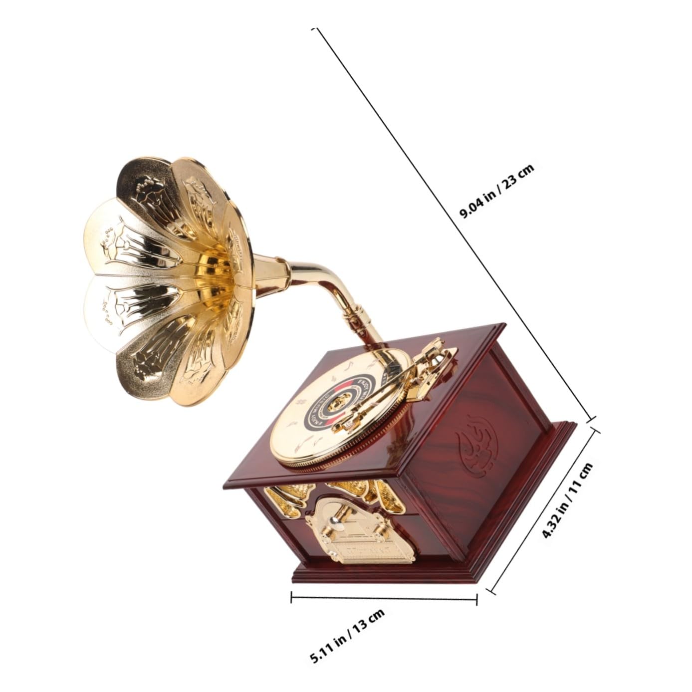 Carillon da Tavolo Classico in ABS Marrone Meccanismo a Carica Manuale, Scatola Melodica Decorativa per Casa e Ufficio, Decorazione Artistica per FESTIVITÀ e Regalo