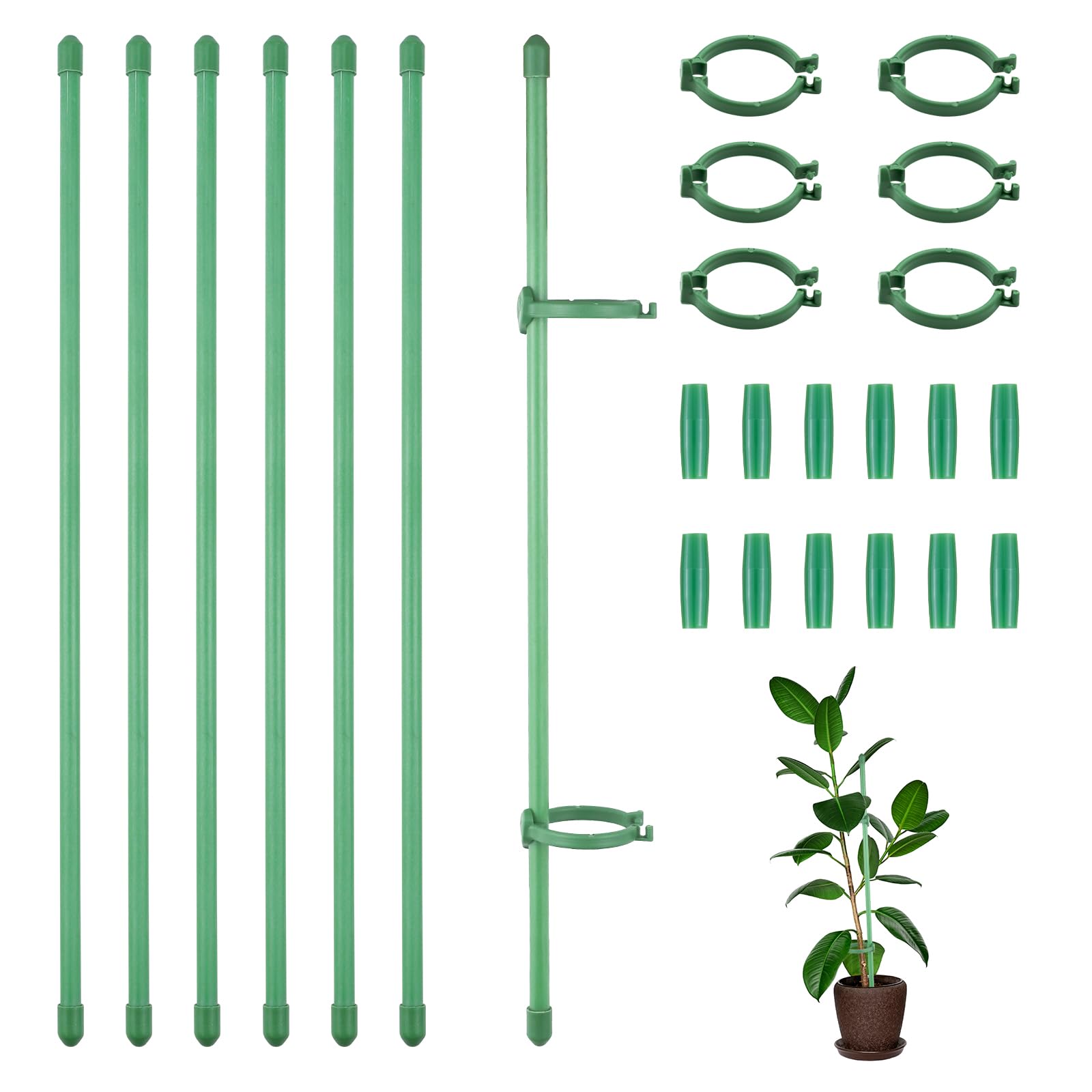 70 Clip Portapiante Rampicanti Con Adesivi – Fissaggi A Muro Per Piccole Piante – Kit Verde/Rosso