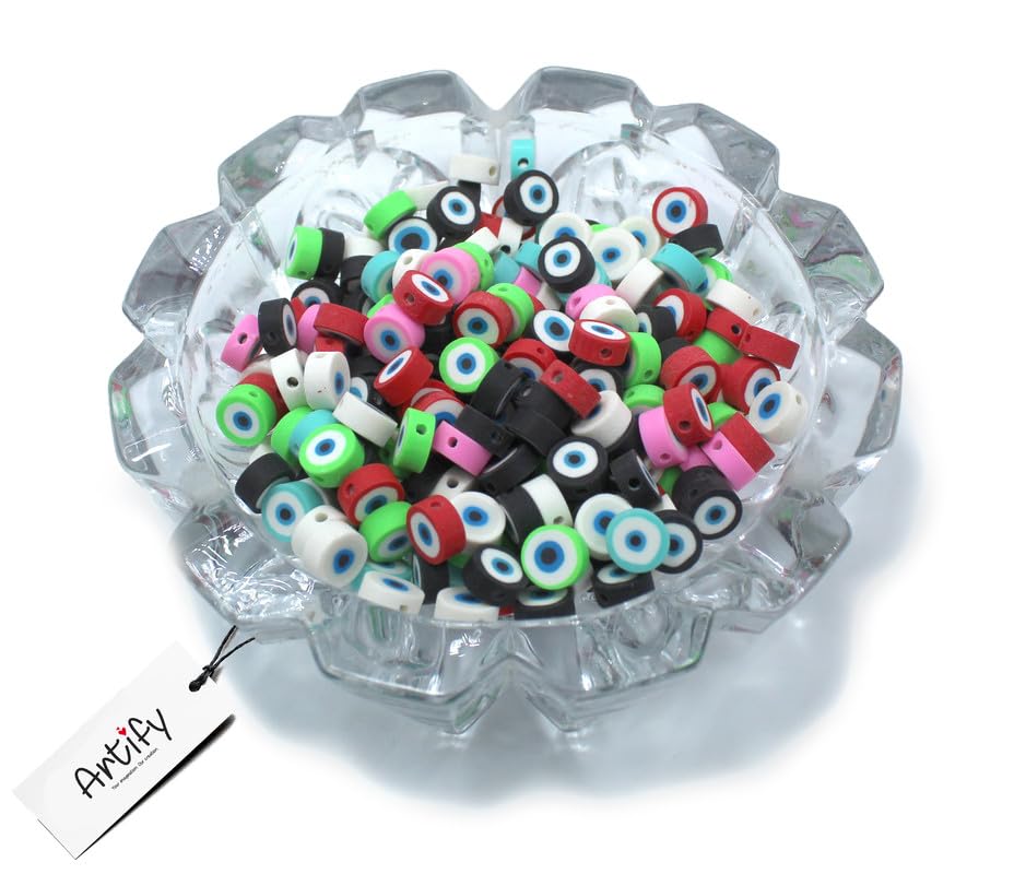 Artify | Evil Eye Rubber Beads (Pack of 50, 10mm) | Charm Beads for Craft, Jewellery Making, Bracelet Making - Multi (B0D2V3286Q) Amazon Price History, Amazon Price Tracker