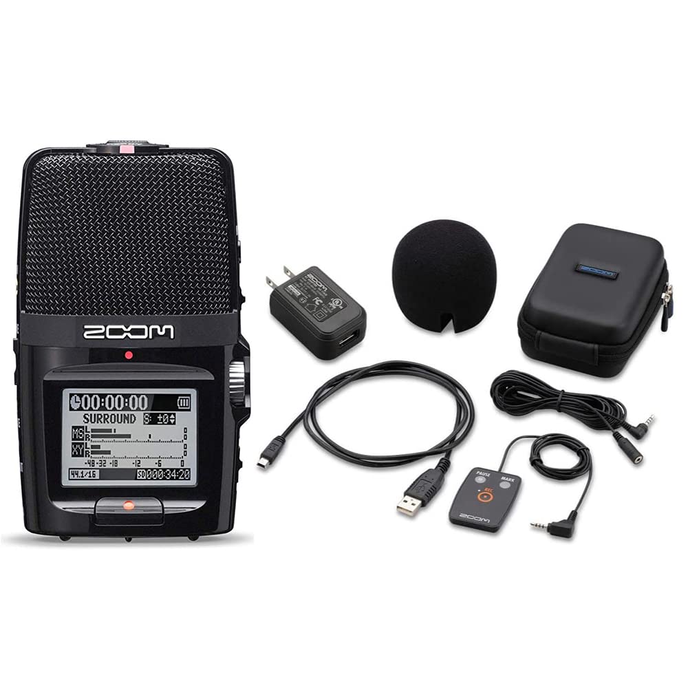 Zoom H2n Handy Handheld Digital Multitrack Recorder Bundle with APH-2n Accessory Pack