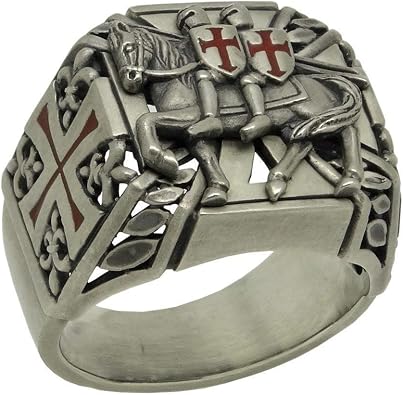 Knights Templar Silver Mens Ring the Poor Fellow Soldiers of Christ