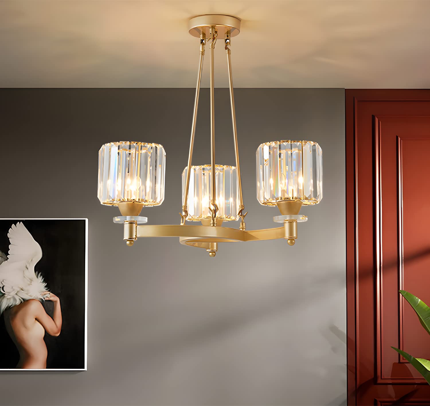 Suspension LED doree pour salon moderne creez une ambiance chaleureuse