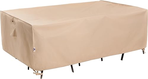 Miniatura 41 de Funda grande para muebles de patio, color beige y café, 96 pulgadas de ancho x 64 pulgadas de profundidad x 31 pulgadas de alto, resistente