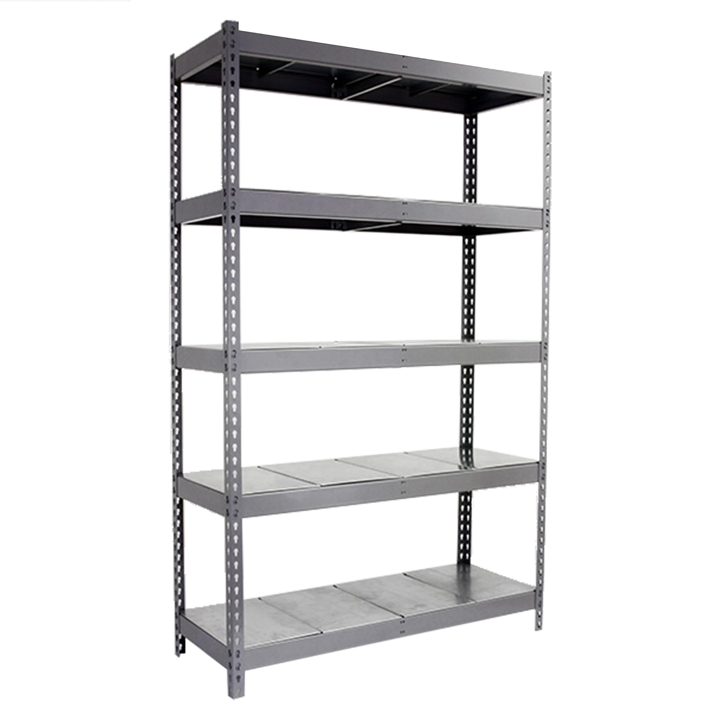 SimonRack Estantería Metálica Almacenaje, Sin Tornillos, 5 Baldas, Alta Capacidad Carga 400 kg, 2000x2400x750 mm, Estantería Taller Garaje Trastero, Galva/Galva | 5 Estantes Metálicos, 400 kg de Punto Flexión, Pintura anticorrosión, Galvanizado, Montaje s
