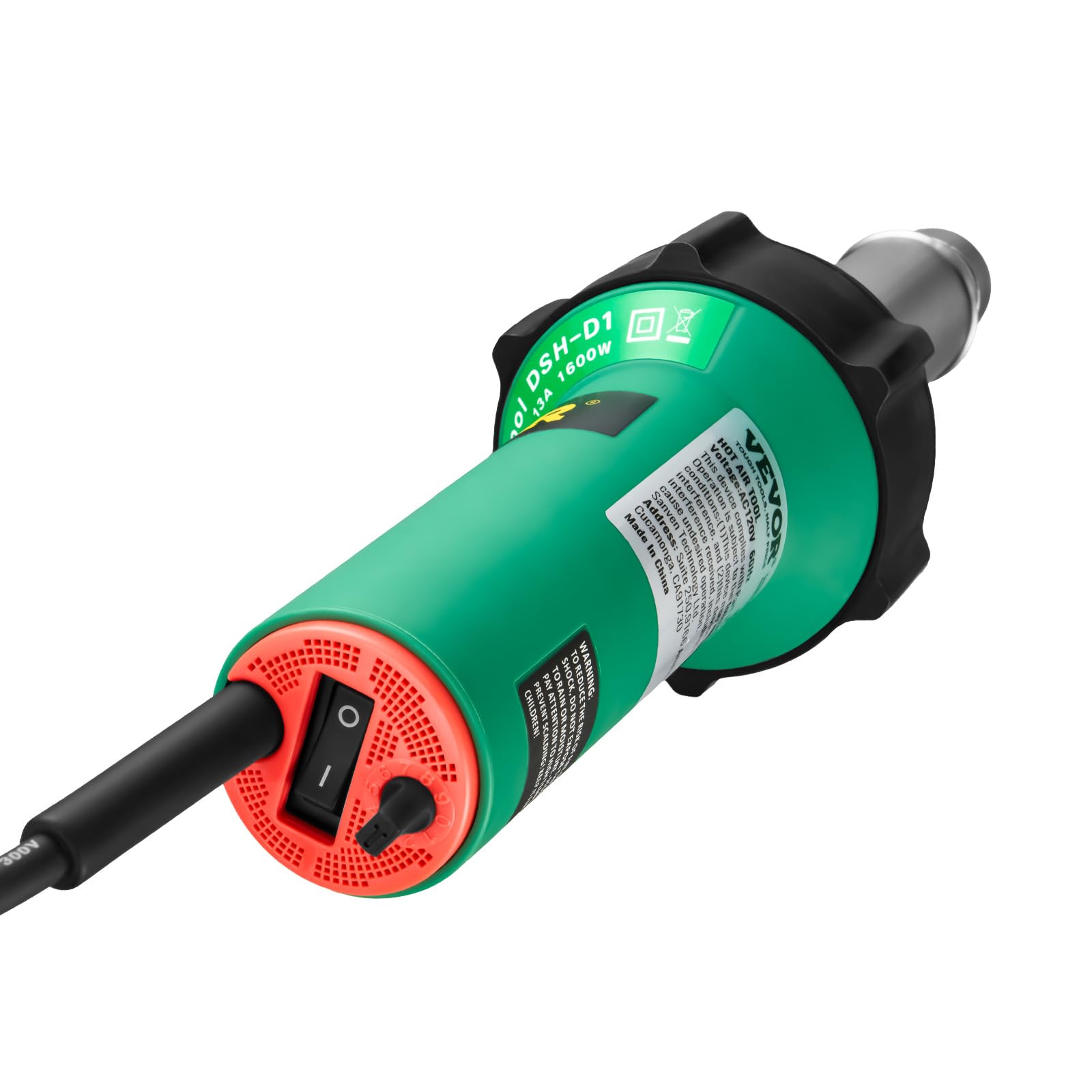 VEVOR Soldador de Aire Caliente para Plástico 1600 W, Kit de Soldadura para Techos de Plástico con 11 Accesorios: Caja de Herramientas, Boquilla, Rodillo, Cuchillas para PP/PE/PVC, 330 x 95 x 56 mm