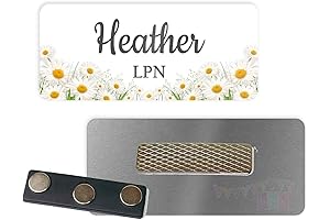 White Daisies - Spring Floral - Personalized Custom Name Tag