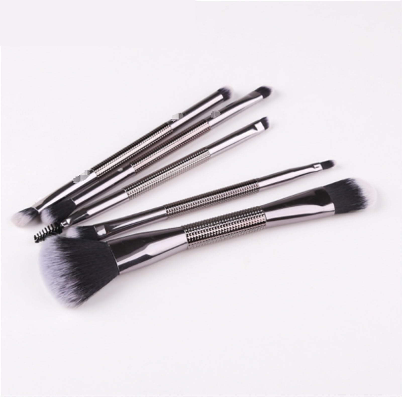 Viaggio Pennelli Make Up Set Di Pennelli For Il Trucco, 5 Pezzi, For A Doppia Estremità For Del Viso, Degli Occhi E Altro Ancora Setole Morbide