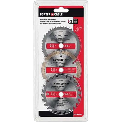 Porter Cable PC338MULTI 3 hojas de sierra circular 3-1/2"