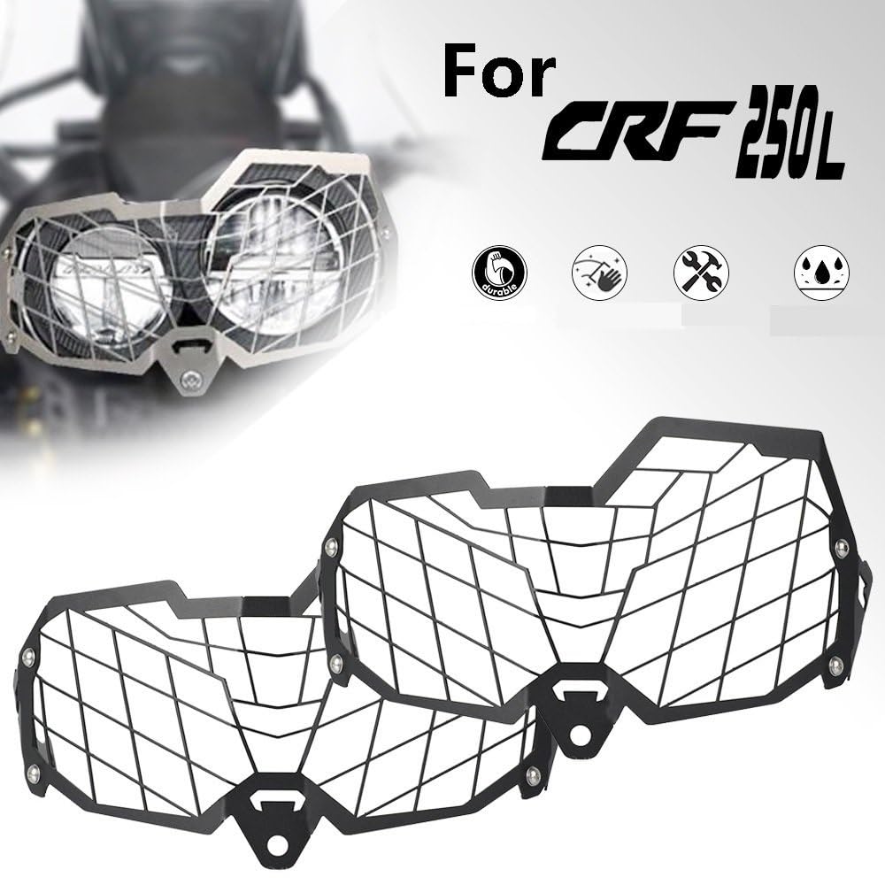 osłona reflektora Do CRF 250L 300L Reflektor Motocyklowy Osłona Reflektora Reflektora osłona grilla reflektora(Silver no logo)