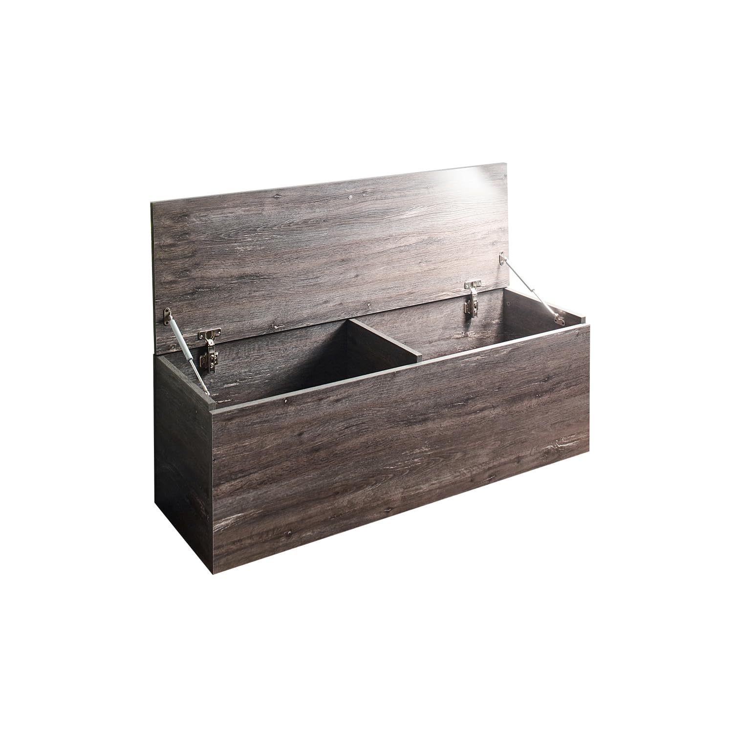 Klair Living Dean Farmhouse Wood Storage Bench in Rustic Gray