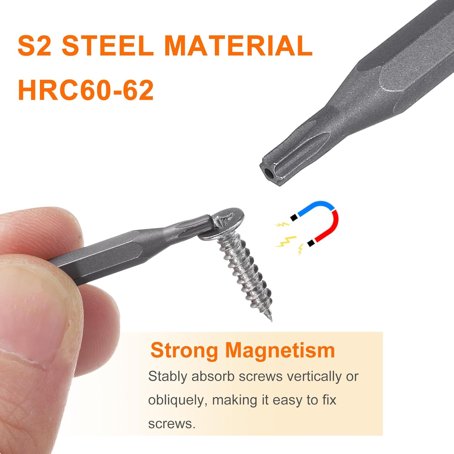 HARFINGTON 3pcs T8H Torx Screwdriver Bit 5/32" Hex Shank 28mm Length Magnetic Star 6 Point Head Hex Bits S2 Steel Screw Driver Bit for Electric Manual Screwdrivers Precision Repair